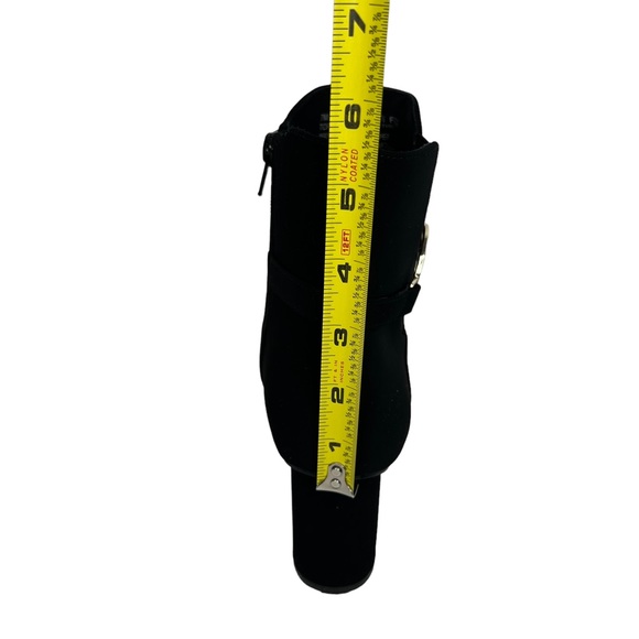 LONDON FOG TORI Black Winter Block Heeled Zip Ankle Boots Size 7 - Picture 11 of 14